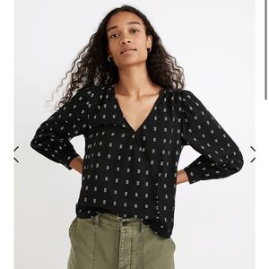 Madewell Kinston Side-Button Wrap Top